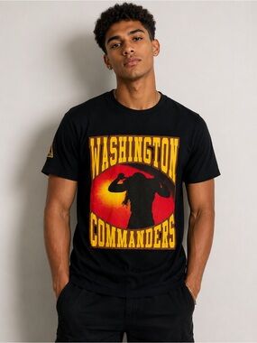 Washington Commanders Graphic Tee NFL Football Fan Black T-Shirt NWT